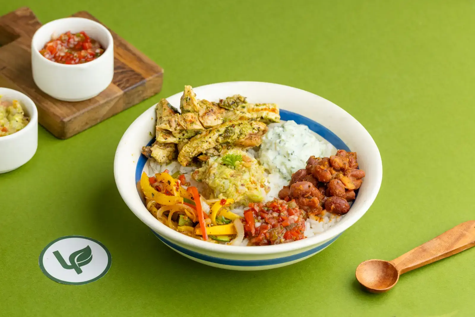 Colourful burrito bowl