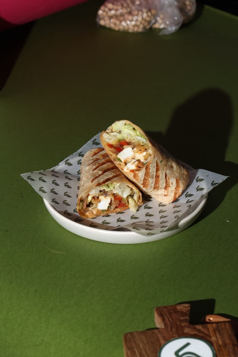 Grilled wrap in studio light